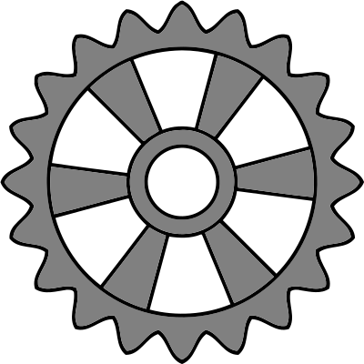 20-tooth gear with radial spokes clipart