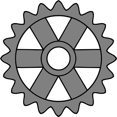 20-tooth gear with rectangular spokes clipart