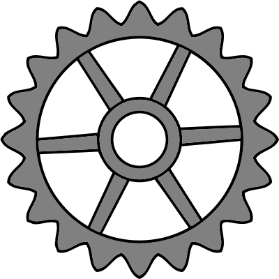 20-tooth gear with trapezium holes clipart
