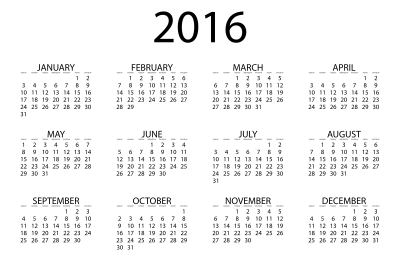 2016 Calendar clipart