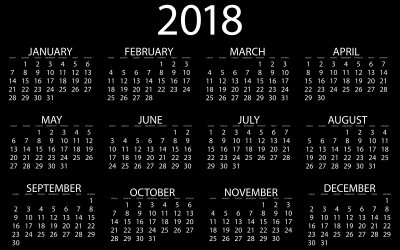 2018 Calendar Inverse clipart