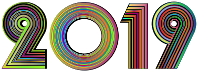 2019 Typography Polyprismatic Variation 2 clipart