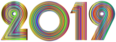 2019 Typography Polyprismatic Variation 3 clipart