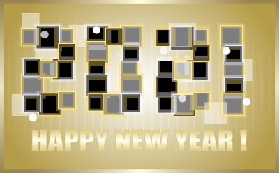 2021 Happy New Year Gold clipart