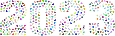 2023 Love And Peace Colorful clipart