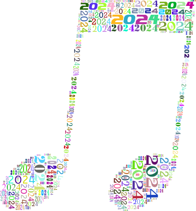 2024 Musical Note Colorful clipart