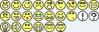 24 flat grin smilies emotion icons emoticons for example for forums clipart