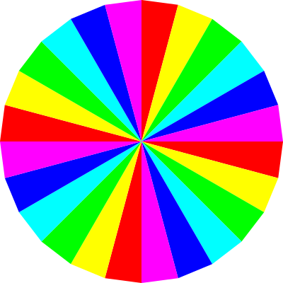24gon 6 color clipart