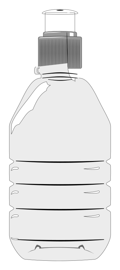 250ml Pop-top style bottle square base clipart