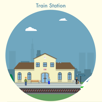 2D Train Station clipart