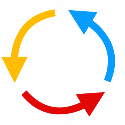 3 arrows cycle diagram clipart