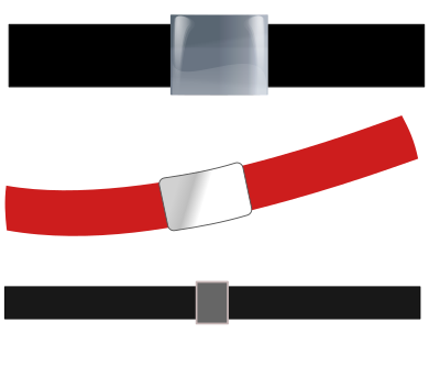 3 belts with silver buckles clipart