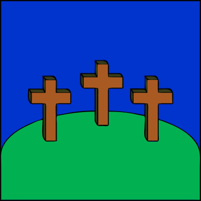 3 crosses on a hill clipart