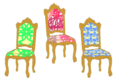 3 Decorative Chairs clipart