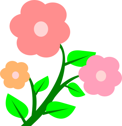 3 flowers clipart