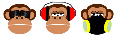 3 monkeys clipart