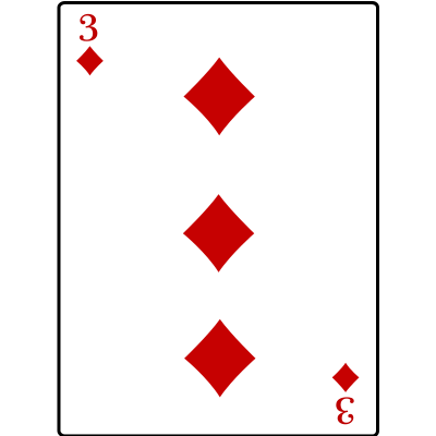 3 of Diamonds clipart