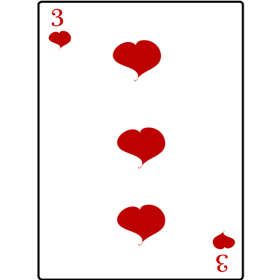 3 of Hearts clipart