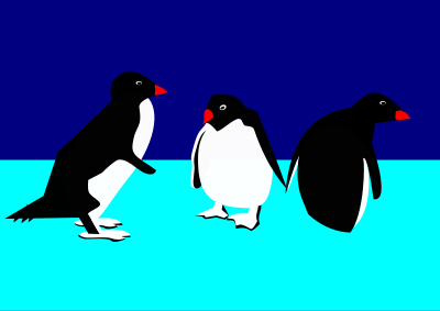 3 Pinguine auf Eis clipart