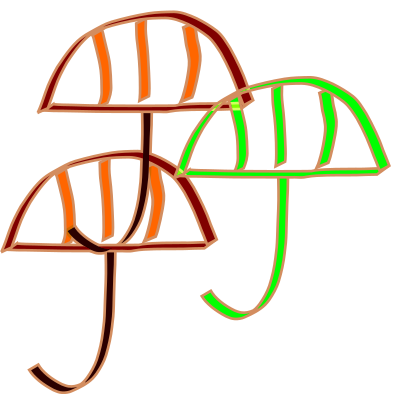 3 umbrellas clipart