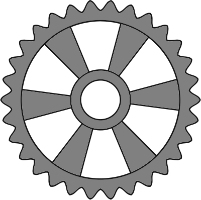 30-tooth gear with radial spokes clipart