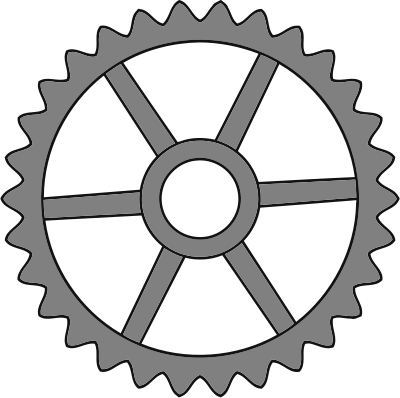 30-tooth gear with trapezium holes clipart