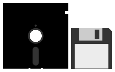 3.5" and 5.25" floppy disks clipart