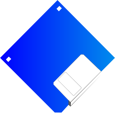 3.5 Floppy Disk Blue Labelled clipart