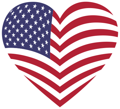 3D America Heart Flag clipart