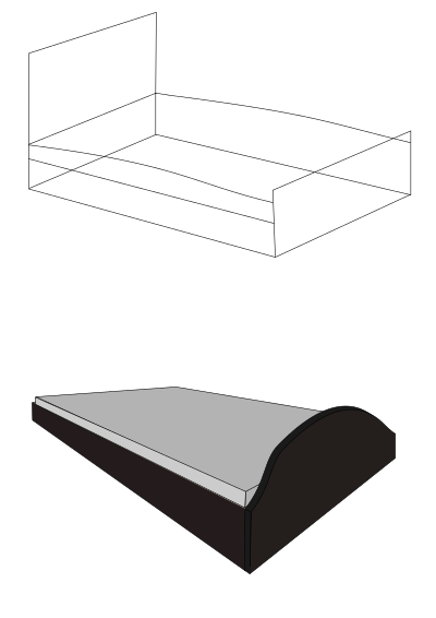 3D Bed, No background clipart