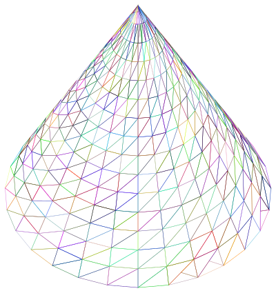 3D Cone Wireframe Prismatic clipart