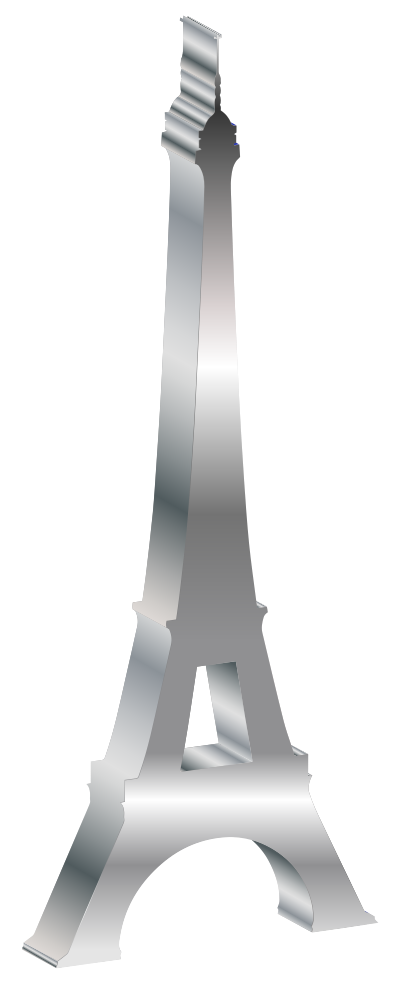 3D Eiffel Tower Silhouette clipart