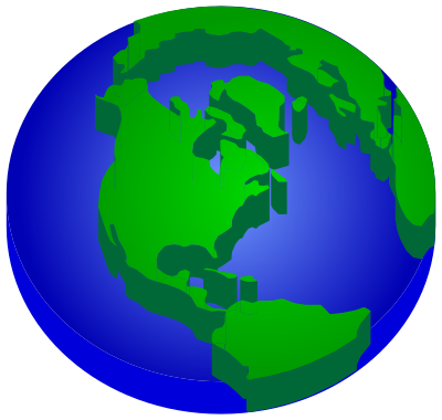 3D Elevated Earth Globe clipart