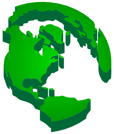 3D Elevated Earth Globe No Water clipart