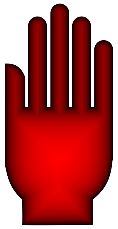3D Hand Silhouette Crimson clipart