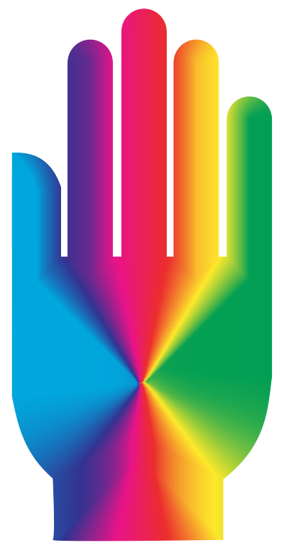 3D Hand Silhouette Rainbow 2 clipart