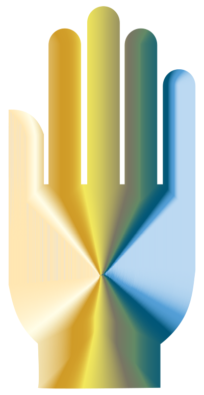 3D Hand Silhouette Rainbow clipart