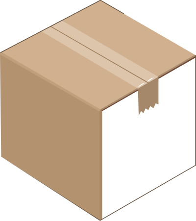 3D Isometric Cardboard Box clipart