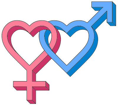 3d Isometric Intertwined Gender Hearts clipart