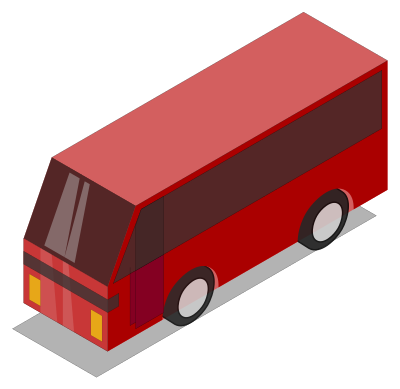 3D Isometric Red Bus clipart