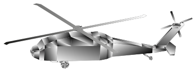 3D Low Poly Blackhawk Helicopter Grayscale 2 clipart