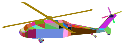 3D Low Poly Blackhawk Helicopter Prismatic clipart