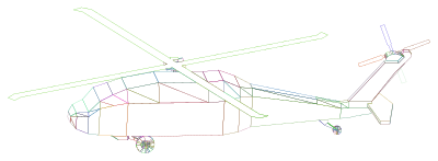 3D Low Poly Blackhawk Helicopter Wireframe Prismatic clipart