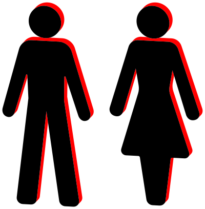 3D Male And Female Stick Figure Symbols Silhouette clipart