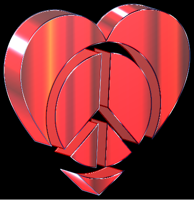 3D Peace Heart 2 clipart