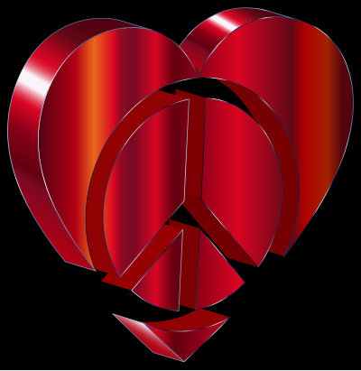 3D Peace Heart clipart