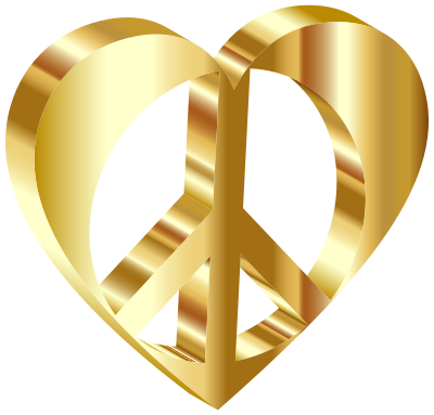 3D Peace Heart Mark II Gold clipart