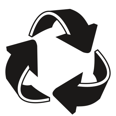 3D recycling arrows monochrome gray clipart