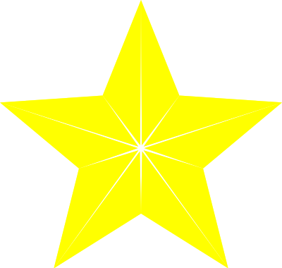 3D segmented yellow star clipart