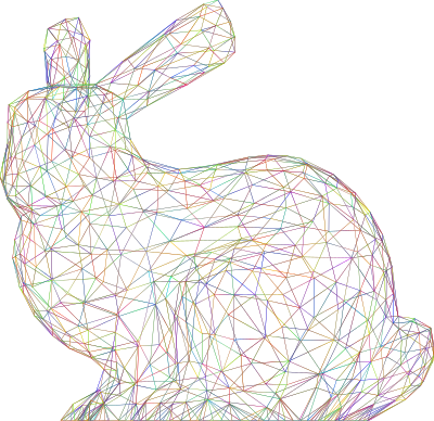 3D Stanford Bunny Wireframe Polyprismatic clipart